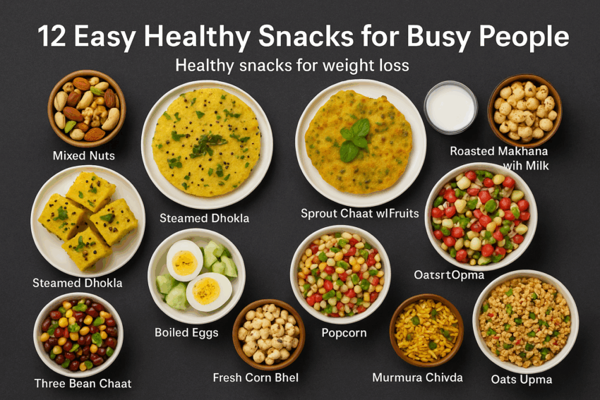 An image showing multiple healthy snacks.